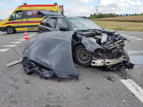 Wypadek na drodze krajowej numer 5. Trasa była zablokowana [ZDJĘCIA] - 1