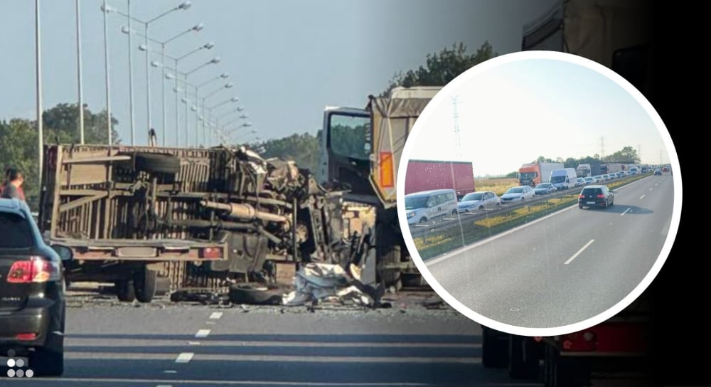 Karambol i przewrócony bus. Ogromne utrudnienia! Trudny poranek na autostradzie A4 – Bus przewrócił się na 167. kilometrze autostrady A4.