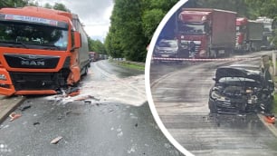 Poważne zderzenie na DK 8, wypadek trzech pojazd&oacute;w na A4. Trudny piątek na drogach