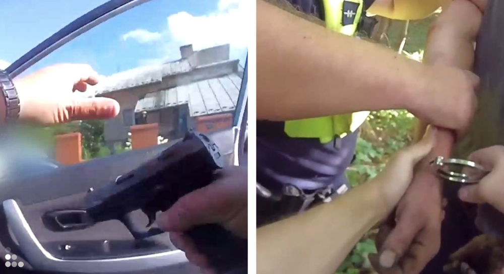 Szaleńczy rajd w powiecie oleśnickim, strzały i zdecydowane zatrzymanie. Zobaczcie wyjątkową interwencję - Policjanci oddziału prewencji z Wrocławia dokonali zatrzymania na terenie powiatu oleśnickiego. Podczas interwencji doszło do oddania strzałów ostrzegawczych.