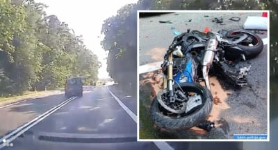 Motocyklista zginął przez błąd 70-letniego kierowcy. Zobacz szokujące nagranie