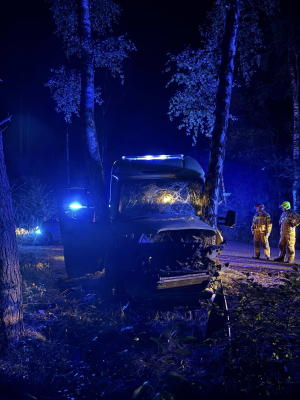 Laweta rozbiła się na drzewie. Kierowca i pasażer mieli mnóstwo szczęścia [ZDJĘCIA] - 2