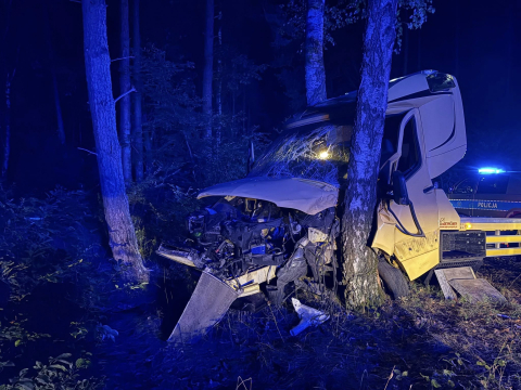 Laweta rozbiła się na drzewie. Kierowca i pasażer mieli mnóstwo szczęścia [ZDJĘCIA] - 3