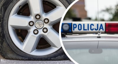 Rozsypał kolce podczas pościgu! Uszkodził kilka aut, w tym radiowozy, i uciekł policji