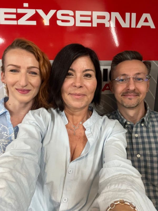 Chwalimy swoje: Mistrzowie tańca, Ewa Dyk i Michał Baran - Ewa Dyk, Katarzyna Górna-Drzewosz i Michał Baran w studiu Radia Wrocław.