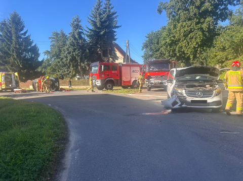 Dwie osoby ranne w wypadku na Dolnym Śląsku. Jeden z samochodów przewrócił się na bok [ZDJĘCIA] - 2