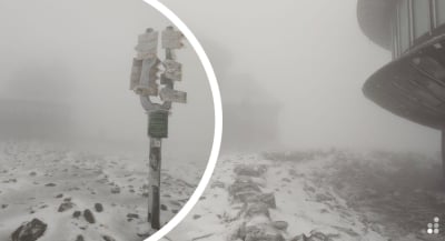 Pierwszy śnieg spadł w Karkonoszach! Zobacz zdjęcia ze szczytu Śnieżki
