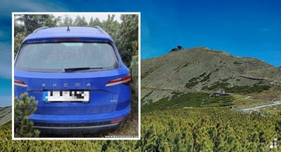 Chciał wjechać samochodem na Śnieżkę?! Porzucił pojazd tuż przy gł&oacute;wnym szlaku