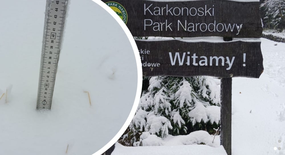 W zaspach nawet do 50 cm śniegu! Karkonoski Park Narodowy ostrzega przed bardzo trudnymi warunkami w górach - Zima w pełni w Karkonoszach, zdjęcie opublikowane 27 października 2025 roku