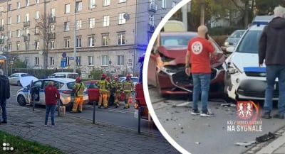 Zderzenie z udziałem ambulansu we Wrocławiu. Duże utrudnienia na Nowowiejskiej [ZDJĘCIA]