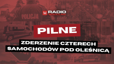 Poważny wypadek w powiecie oleśnickim. Zderzenie czterech samochod&oacute;w osobowych