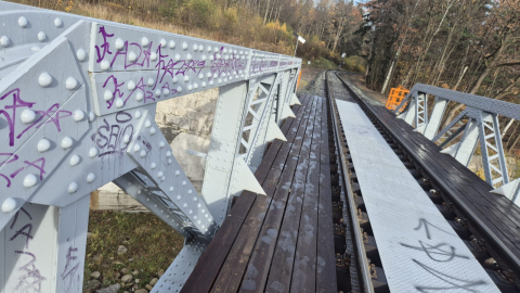 Zdewastowana linia kolejowa Jelenia Góra-Karpacz. Straty wyceniono na 50 tys. złotych - 8