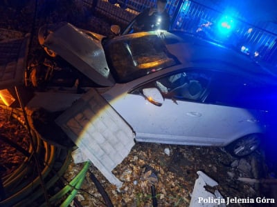 Ukradli paliwo, uciekali przed policją i rozbili samoch&oacute;d. Cała tr&oacute;jka była pijana