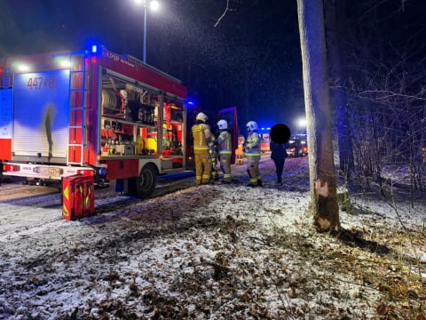 Osobówka wypadła z drogi i uderzyła w drzewo. Wypadek w powiecie jaworskim, pięć osób rannych - 3