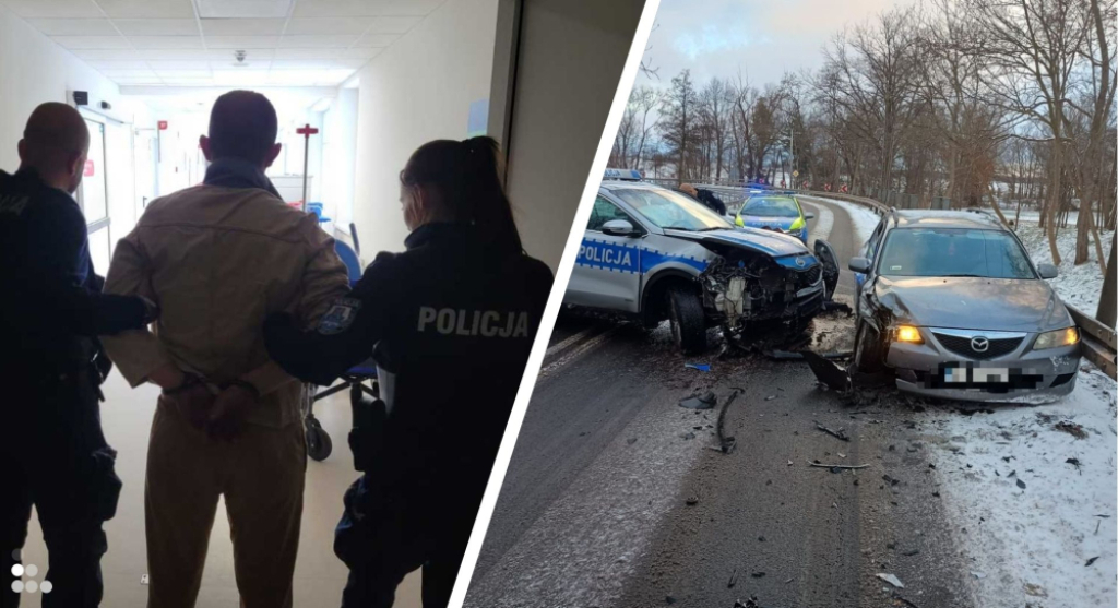 Spowodował wypadek, w którym ranni zostali policjanci. Zarzuty dla 35-latka z Chojnowa - 35-latek z Chojnowa usłyszał zarzuty za spowodowanie wypadku