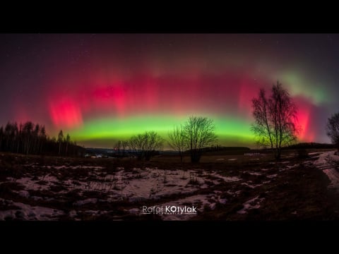 Niezwykła zorza polarna nad Dolnym Śląskiem. Mamy Wasze zdjęcia! - 1