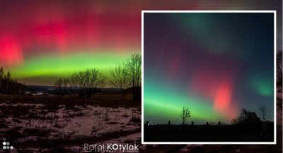 Niezwykła zorza polarna nad Dolnym Śląskiem. Mamy Wasze zdjęcia!
