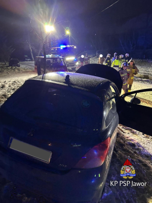 Samochód wpadł w poślizg i uderzył w ogrodzenie. Jechały nim cztery osoby [ZDJĘCIA] - 0
