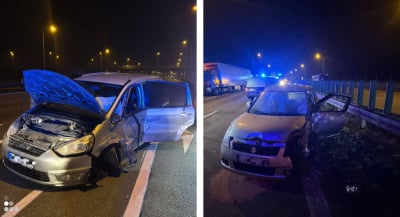 Nocny wypadek na autostradzie A4. 87-letni kierowca wjechał na trasę pod prąd