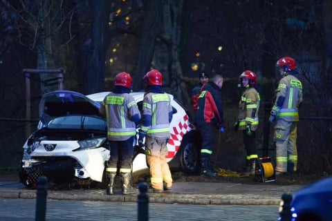 Dowody nie zostawiły wątpliwości. Kierowca, który wjechał do miejskiej fosy, był nietrzeźwy - 0
