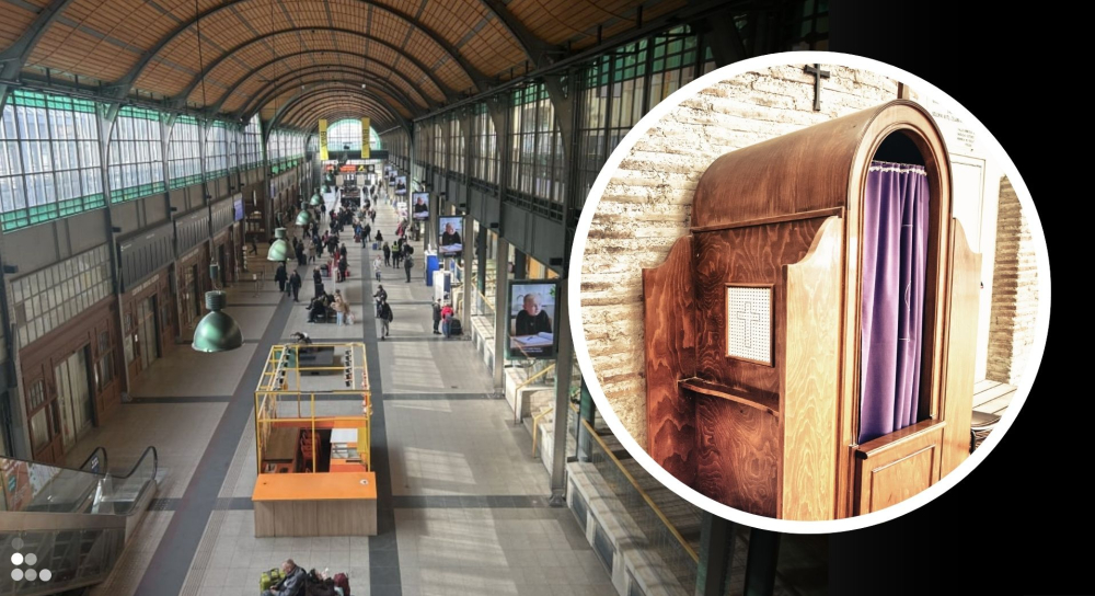 Spowiedź w oczekiwaniu na pociąg? Na Dworcu Głównym we Wrocławiu to możliwe - „Twoja kolej na spowiedź” wraca na wrocławski dworzec