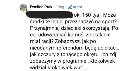 Burza po słowach radnej ws. referendum w Kłodzku. "Za dużo czasu mają... chyba bezrobotni" - 0