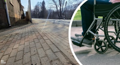 Niepełnosprawny jest "więźniem" we własnym domu. Kto naprawi chodnik po zimie?