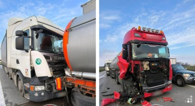 Ogromny korek na A4 po zderzeniu ciężar&oacute;wek. Utrudnienia mogą potrwać kilka godzin