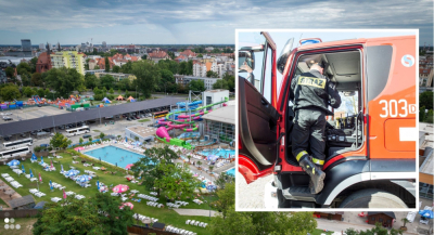 Pożar elewacji we wrocławskim aquaparku. W akcji sześć zastęp&oacute;w straży pożarnej