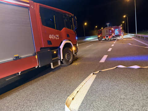 Sportowy samochód spłonął na trasie S3. Ogień objął cały pojazd [ZDJĘCIA] - 5