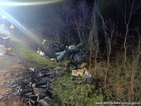 Tragiczny wypadek na Dolnym Śląsku. Nie żyje dwóch młodych kierowców [ZDJĘCIA] - 2