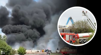 Ogromny pożar odpad&oacute;w na złomowisku w Pietrzykowicach. Akcja trwa już 20 godzin