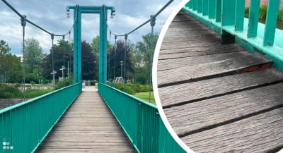 Zamykają popularną kładkę na 3 tygodnie. Trzeba wymienić zniszczone deski