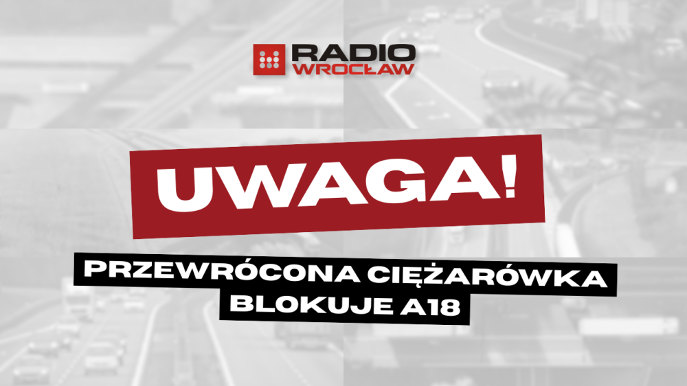 Ciężarówka wypadła z autostrady A18. Naczepa blokuje przejazd - Kolizja na atostradzie A18.