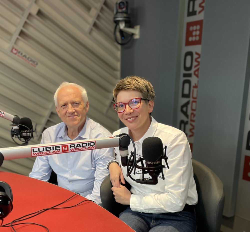 Karolina Pokorska i Waldemar Łuczak byli gośćmi Sportowych Emocji w Radiu Wrocław - Karolina Pokorska i Waldemar Łuczak w studiu Radia Wrocław