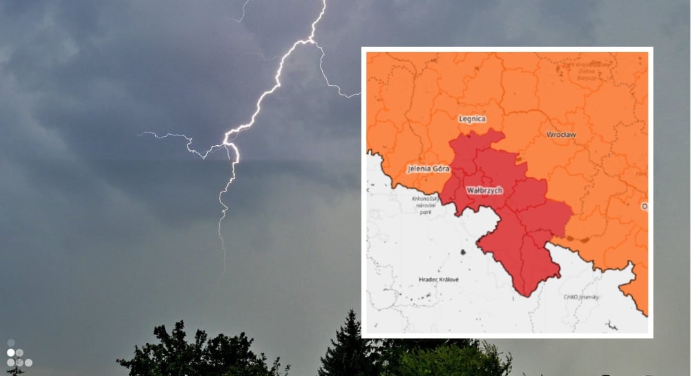 Czerwone alerty w ośmiu powiatach! Nawałnica przechodzi przez Dolny Śląsk - Sobotni wieczór na Dolnym Śląsku zapowiada się burzowo.