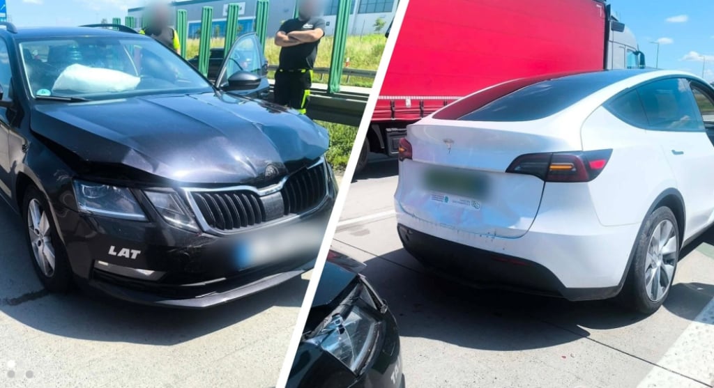 Zderzenie dwóch osobówek na autostradzie A4 pod Wrocławiem. Utrudnienia w kierunku Legnicy