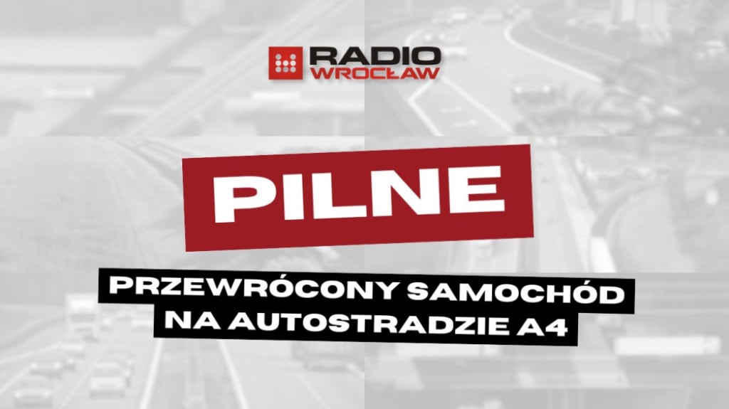 Przewrócony samochód na bramkach na A4 pod Wrocławiem. Utrudnienia w stronę Zgorzelca