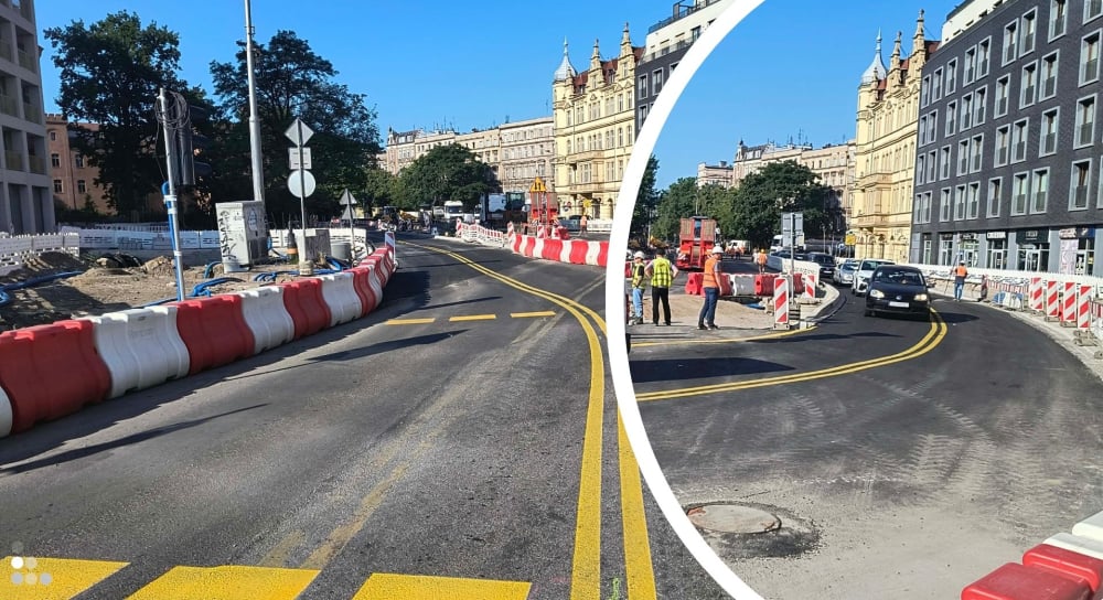 Jak wygląda sytuacja na skrzyżowaniu Dubois i Drobnera we Wrocławiu podczas przebudowy? Sprawdziliśmy! - Przebudowa skrzyżowania Dubois-Drobnera