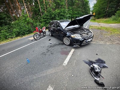Nie ustąpił pierwszeństwa motocykliście. Tragiczny finał wypadku pod Węglińcem