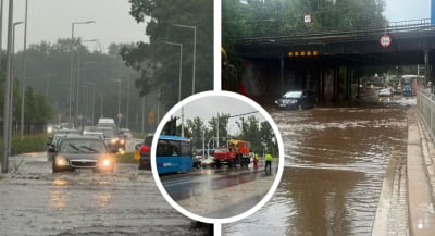 Ulewa nad Wrocławiem paraliżuje ruch w mieście. Zalane drogi i torowiska, skr&oacute;cone i zmienione trasy [AKTUALIZACJA]