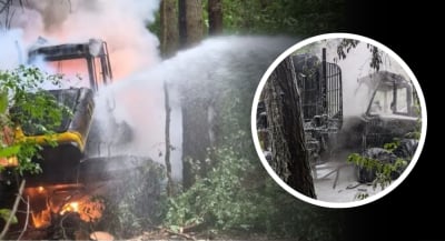Ktoś podpalił maszyny w lesie należące do nadleśnictwa Oława. Policja szuka sprawc&oacute;w