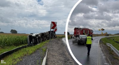 Dramat w powiecie g&oacute;rowskim. Dwie osoby nie żyją po zderzeniu ciężar&oacute;wki z osob&oacute;wką