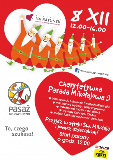 Charytatywna Parada Mikołajów w Pasażu Grunwaldzkim  - fot. mat. prasowe