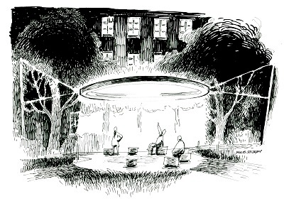 Rozświetlą aureolą podwórko (Zobacz) - Aureola, szkic, Jakub Szczęsny