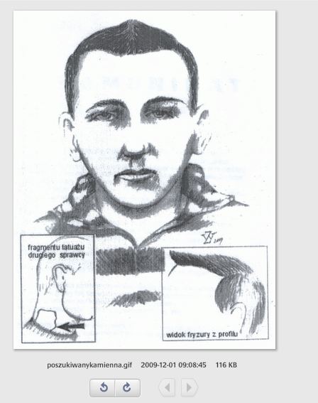 Policja poszukuje gwałcicieli - Portret pamięciowy jednego z poszukiwanych (Żródło www.policja.pl)