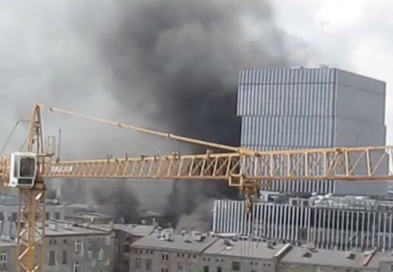 Pożar w centrum. Kłęby dymu nad miastem (FILMY) - Fot. YouTube