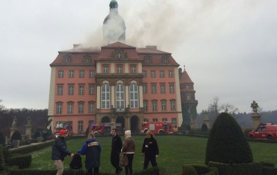 Pożar zamku Książ w Wałbrzychu (ZDJĘCIA, FILM) - 1