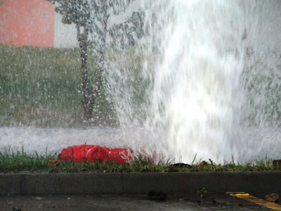 Z wrocławskiego podwórka. Awaria hydrantu (Zobacz) - 0