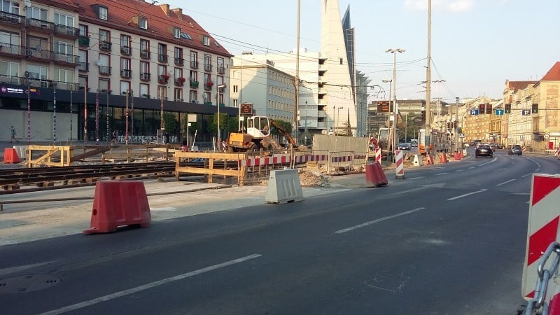 Budują torowisko nad Przejściem Świdnickim  - Fot. Gregor Niegowski (Radio Wrocław)